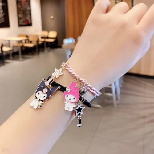 Miniatura 2 de Ku Cartoon My Bracelet - 2 pulseras magnéticas para parejas atracción mutua relación de amistad a juego para mujeres y hombres