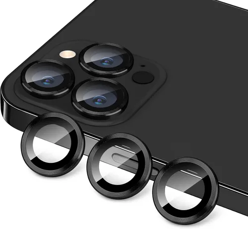 Miniatura 15 de Protector de lente de cámara compatible con iPhone 12 Pro Max, antiarañazos, vidrio templado 9H, protector de pantalla de cámara de metal, anillo a