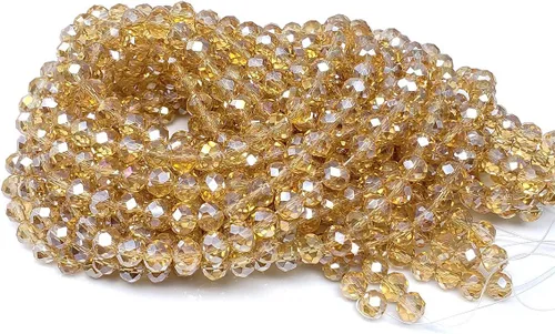 Miniatura 49 de Cuentas de vidrio Rondelle de 0.079 in para hacer joyas, cuentas espaciadoras de Briolette Crytal facetadas para pulseras, collares, aretes