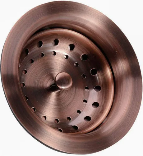 Miniatura 4 de KONE - Conjunto de drenaje para fregadero de cocina de 3-1/2 pulgadas con cesta de colador/tapón, todo de acero inoxidable, cobre antiguo, duradero