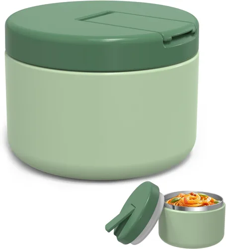 Miniatura 18 de LOHASOK Termo de sopa infantil de 12 onzas para comida caliente, tarro de comida aislado al vacío con tapa de hebilla, de acero inoxidable, boca