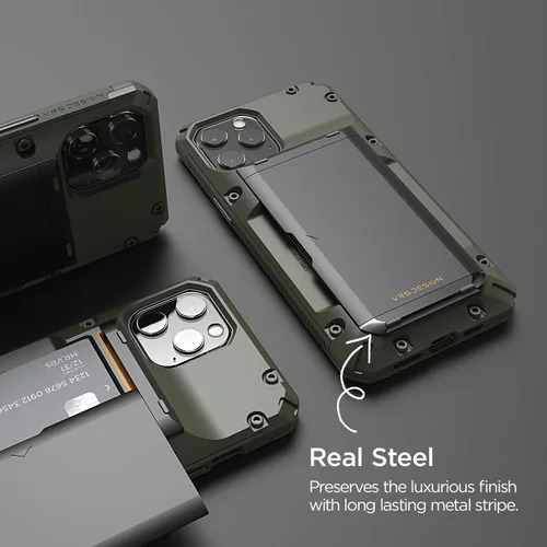 Miniatura 3 de VRS DESIGN Damda Glide Pro - Funda para iPhone 12 Pro Max, con [4 tarjetas] Premium Robusta [Semiautomática] Funda para tarjeta de crédito