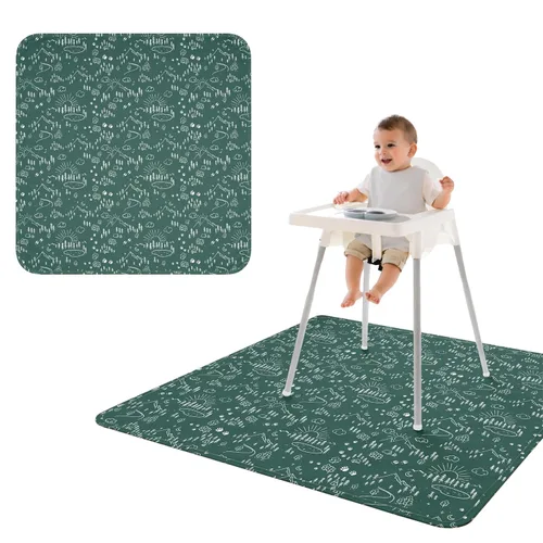 Miniatura 57 de BapronBaby Adventure Awaits - Tapete impermeable para debajo de sillas altas, suelos, mesas, tiempo de juego o artes y manualidades, lavable a