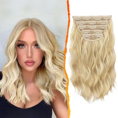Miniatura 24 de BARSDAR Extensiones de cabello ondulado con clip, color marrón chocolate oscuro, extensiones de cabello con clip de 20 pulgadas para mujer, 5 piezas