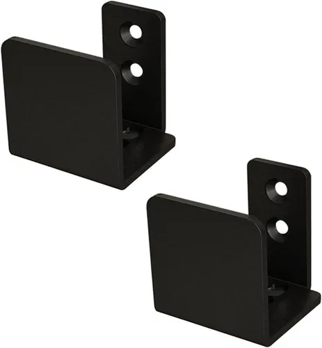 JUBEST Guía de piso negro mate para montaje en pared, herrajes para puertas corredizas de granero de hasta 1-3/4 pulgadas de ancho y 1-7/8 pulgadas