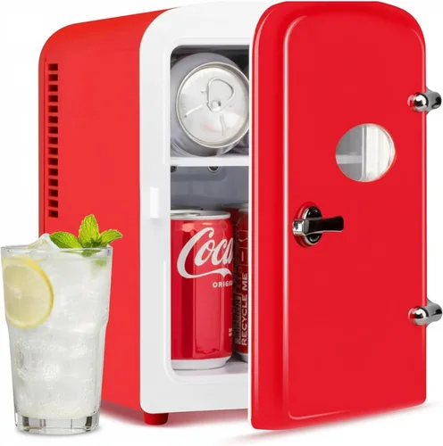 Miniatura 13 de InfiniPower Mini refrigerador de 4L/6 latas con ventana de observación, refrigerador portátil de bebidas pequeño AC/DC, enfriador y calentador sin