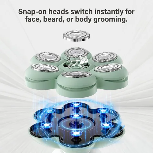 Miniatura 4 de Afeitadora de peluquería 3 en 1 para hombres, afeitadora de cabeza calva y recortadora de barba, afeitadoras eléctricas para hombre húmedo/seco IPX7