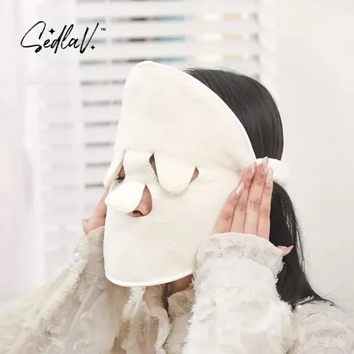 Miniatura 6 de SEDLAV Toalla facial de compresión caliente de doble capa – Toalla facial reutilizable de forro polar coral para limpieza profunda, vaporizador
