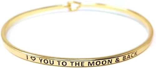 Miniatura 34 de By you - Brazalete con gancho, pulsera delgada grabada con un mensaje positivo e inspirador
