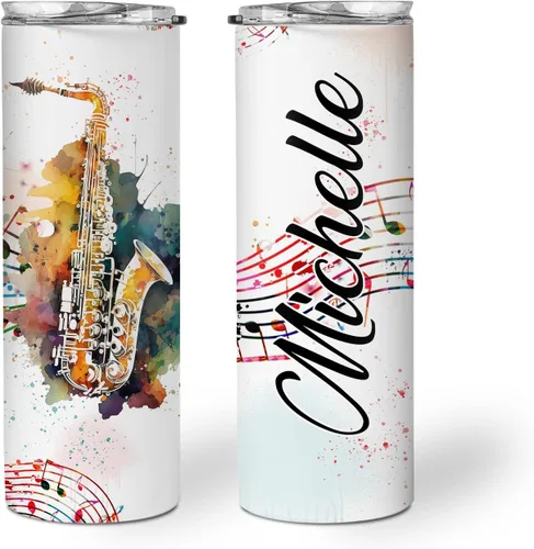 Miniatura 11 de Hyturtle Vaso delgado personalizado para pianista amante del piano, regalos de cumpleaños para amantes del piano, regalos de piano para hombres