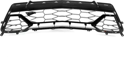 Miniatura 6 de KUAFU Parrilla inferior y marco para matrícula compatible con Chevy Chevrolet Camaro SS 2016-2018 Reemplazo para 84040593 Plástico pintado negro