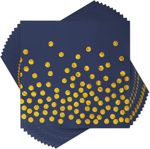 Miniatura 8 de 100 servilletas de cóctel color verde azulado – servilletas de papel verde azulado y dorado desechables – Servilletas turquesa para cumpleaños