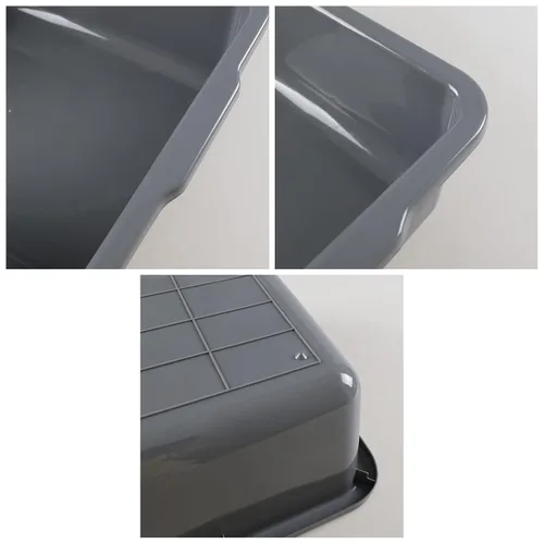 Miniatura 3 de Paquete de 4 cajas de autobús comerciales, 23 L de plástico, color gris