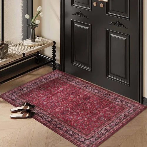 Miniatura 67 de GLN Rugs Traditional Collection - Alfombra de felpilla lavable a máquina, tradicional, antideslizante, alfombra de felpilla de pelo bajo, para sala
