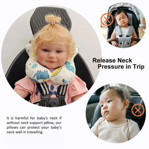 Miniatura 7 de Almohadas para el Cuello del Bebé, Cómoda Almohada de Soporte para Cabeza y Cuello del Bebé para Viaje, para Asiento de Coche, Cochecito, Carriola