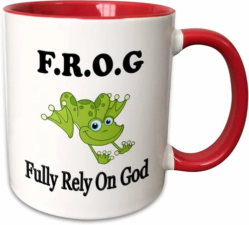 Miniatura 9 de 3dRose - Rana confía plenamente en dios - Taza - (taza-149833-4)