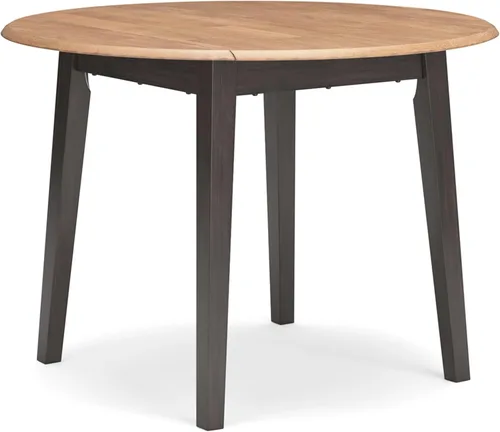 Miniatura 9 de Signature Design by Ashley Hammis - Mesa redonda de comedor con hojas abatibles, hasta 4 asientos, hojas abatibles con bisagras, madera, 36.38