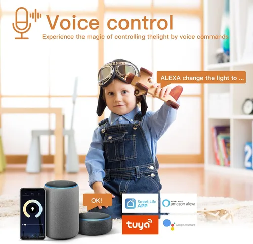 Miniatura 4 de TALOYA Luminaria inteligente de techo de 10 pulgadas con montaje empotrado LED y luz nocturna RGB, compatible con Alexa y Google Assistant, lámpara