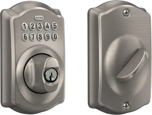 Miniatura 9 de Schlage - Cerrojo de seguridad Camelot BE365 CAM 505 con teclado, cerradura de entrada electrónica sin llave, latón brillante Bright Brass