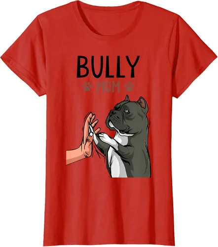 Miniatura 72 de American Bully Mom Cute Dog Mama Camiseta divertida para mujer, Blanco, S
