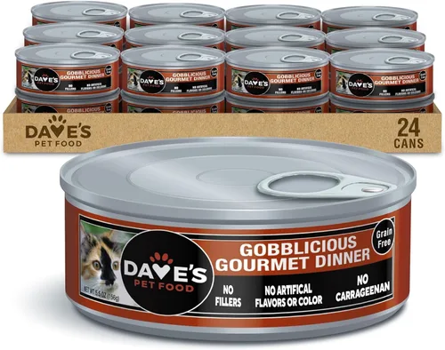 Miniatura 14 de Dave's Pet Food Alimento húmedo sin granos para gatos (95% paté de hígado de pollo y pollo), hecho en Canadá, alimento enlatado naturalmente