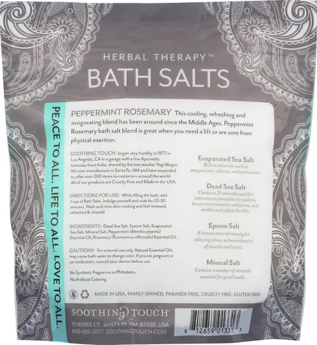 Miniatura 2 de Soothing Touch Bolsa de sales de baño vigorizantes de menta y romero, 32 onzas
