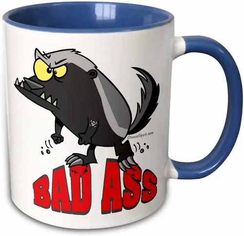 Miniatura 9 de 3dRose Badass Bad Ass Honey Badger - Taza de dos tonos, 11 onzas, rojo/blanco 2-Rojo/Blanco