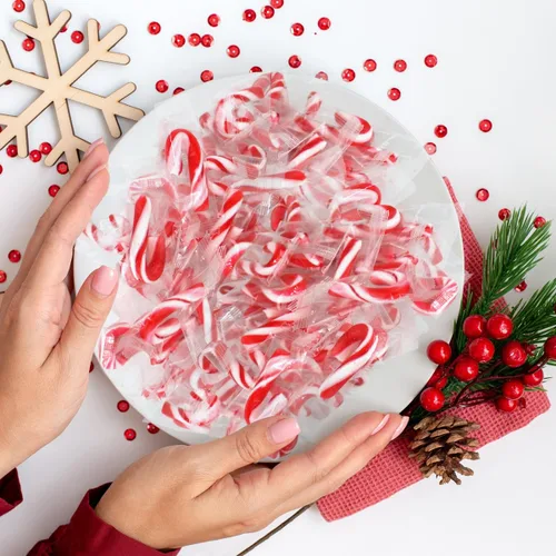 Miniatura 7 de Bastones de caramelo mini clásicos de Navidad en sabor a menta rojo y blanco para indulgencia familiar en festividades - pequeños bastones