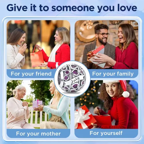 Miniatura 8 de Dijes de piedra natal de amor con corazón calado para pulseras y collares, plata de ley 925 con circonita cúbica 5A, regalos de joyería para mujeres