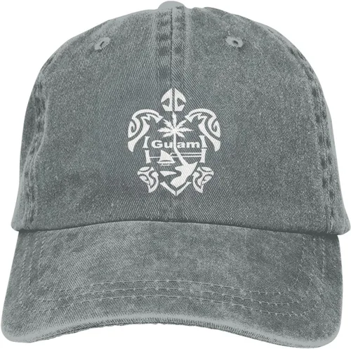 Miniatura 6 de Guam - Gorra de béisbol de algodón lavado con diseño de tortuga, color negro, unisex, ajustable Rojo