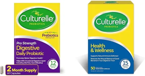 Culturelle Pro Strength - Cápsulas probióticas diarias para la salud digestiva, 60 unidades y suplemento probiótico diario de bienestar de la salud,
