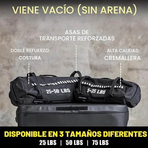 Miniatura 2 de Elite Sports Saco de Arena para Entrenamiento Versátil e Intensivo de Músculos del Core, Entrenamiento de Fuerza con Colocación Estratégica de Asas