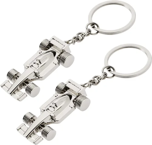 Create Idea 2 llaveros de coche de carreras F1 de metal Fórmula 1, llavero de coche de carreras, bolso de mano, regalo especial para cumpleaños,