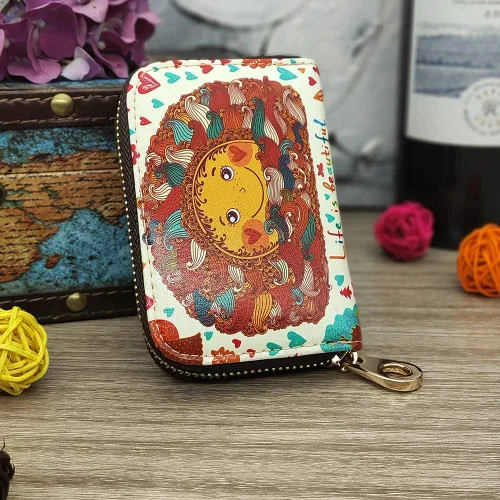 Miniatura 6 de MOYYO Funda de cuero con cremallera para tarjetas de crédito RFID para mujeres y niñas