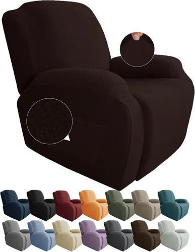 Miniatura 39 de JIVINER Fundas de sofá reclinable de 8 piezas, fundas elásticas de jacquard para sofá reclinable, fundas para sala de estar, protector suave de 3