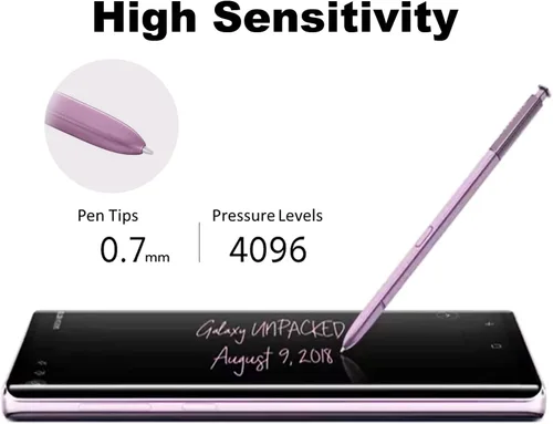 Miniatura 3 de Galaxy Note 9 - Lápiz capacitivo de repuesto sin Bluetooth Stylus Touch S Pen para Samsung Galaxy Note 9 N960 todas las versiones (morado lavanda)