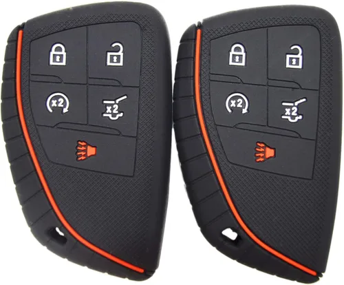 Funda protectora de silicona para llave remota de 5 botones para Chevrolet Suburban Tahoe Traverse Colorado Equinox RS y GMC Acadia AT4 Sierra 1500