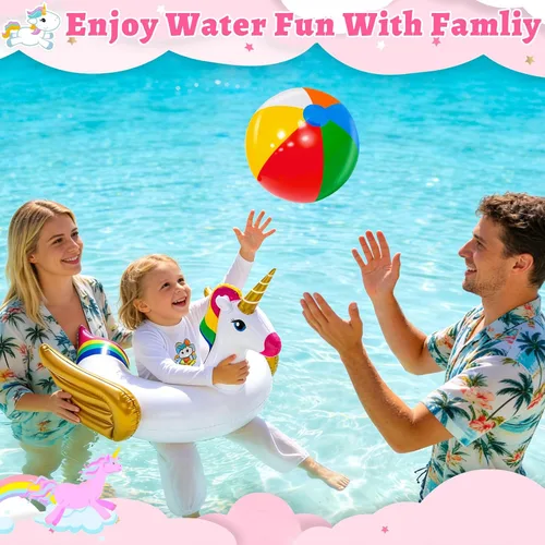 Miniatura 7 de Flotador de alberca iGeeKid, unicornio inflable, para natación, anillo de paseo, para fiestas, juguetes de verano, para playa, para niño de 3 a 12