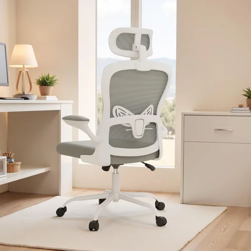 Miniatura 8 de Homall Silla ergonómica para computadora de oficina, silla de escritorio con reposacabezas 3D, soporte lumbar ajustable, silla de malla con respaldo