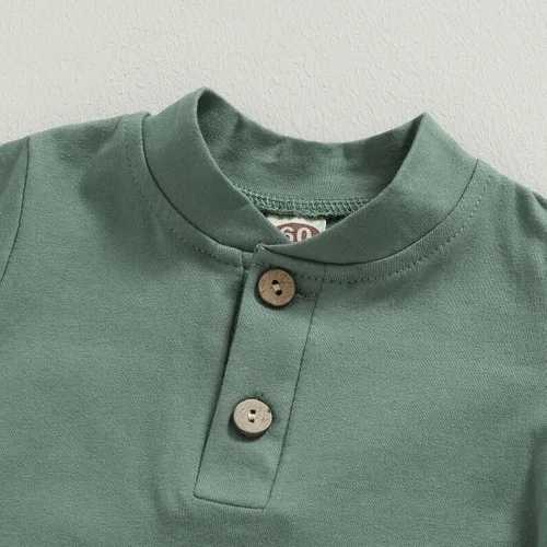 Miniatura 4 de Ropa de bebé recién nacido, ropa de punto acanalado, manga larga, pantalones de algodón sólido, trajes de otoño e invierno, 2 piezas