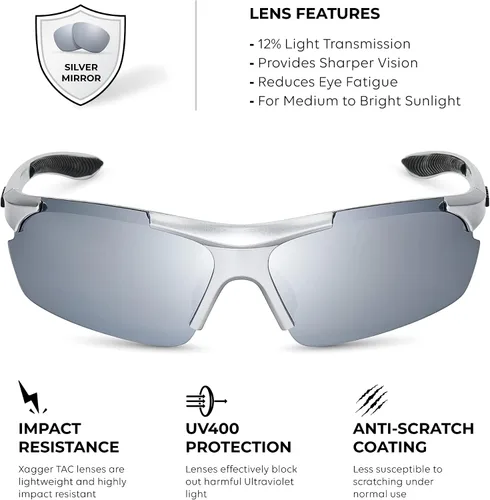Miniatura 3 de Lentes de sol polarizados deportivos para hombres y mujeres, con diseño envolvente, UV400, para correr, béisbol, sóftbol, ciclismo, conducción