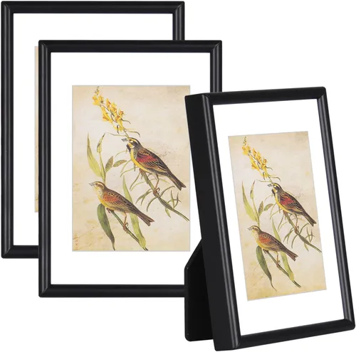 Miniatura 29 de 9x12 Picture Frame Set of 4, Matted Black Simple Modern Brushed Thin Aluminum Metal Photo Frame Fits 6x8 with Mat or 9 x 12 without Mat Vertical and