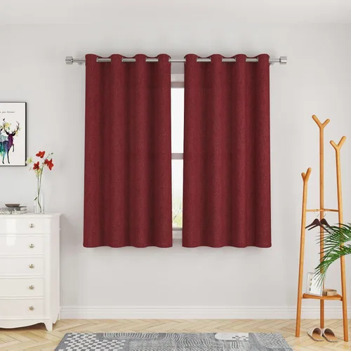 Miniatura 31 de UPOPO Cortinas de niveles de cocina negras de privacidad de lino texturizado de 24 pulgadas de largo, cortinas de café sobre el fregadero, cortinas