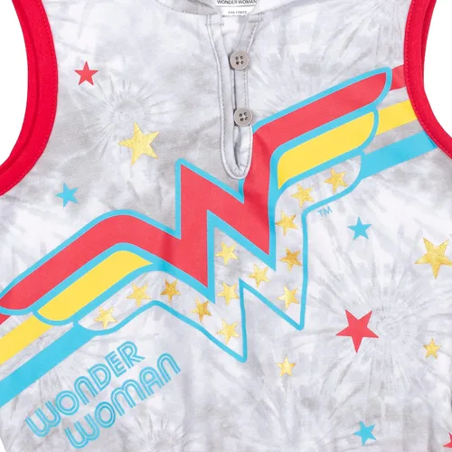 Miniatura 6 de DC Comics Liga de la Justicia Wonder Woman - Mameluco sin mangas con capucha para niñas