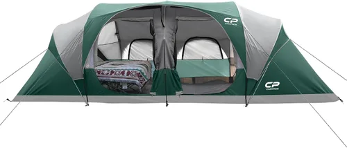 Miniatura 12 de CAMPROS CP Tienda de campaña para 12 personas, tiendas de campaña familiares de 3 habitaciones, tienda familiar impermeable y resistente al viento