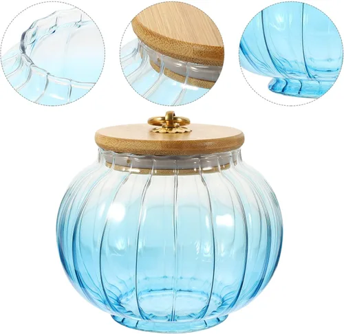 Miniatura 8 de Kichvoe Recipiente de té de vidrio hermético con asa de 5.11 x 5.11 x 4.72 pulgadas, tarro de almacenamiento transparente para té de hojas sueltas