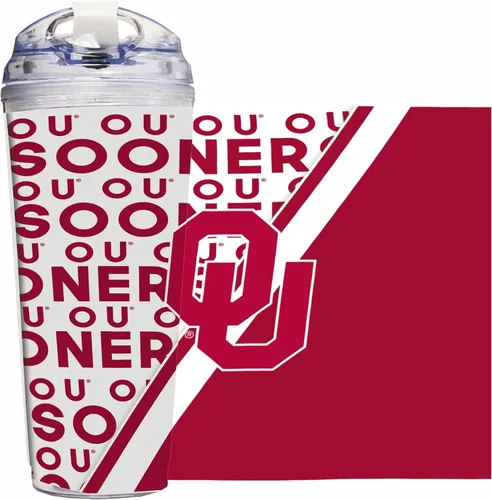 Miniatura 30 de Rico Industries Taza acrílica NCAA estándar de 24 onzas con tapa con bisagra, taza de doble pared oficialmente licenciada con pajita