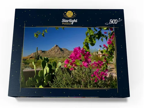 Miniatura 4 de MyPuzzle Bougainvillea with Pinnacle Peak, Scottsdale, Arizona, Estados Unidos, rompecabezas prémium de 500 piezas para adultos