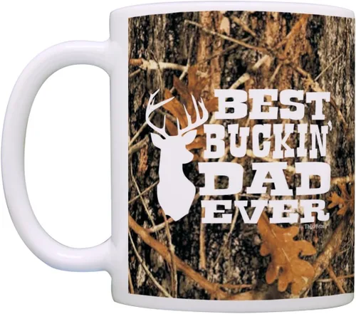 Miniatura 3 de ThisWear Hunting Camo Best Buckin' Dad Ever Gift Taza de café de cerámica de 11 oz con asa