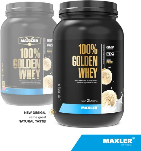 Miniatura 2 de Maxler 100% proteína de suero de leche dorada – 0.94 oz de proteína de suero de alta calidad en polvo por porción – Pre, post e intra entrenamiento